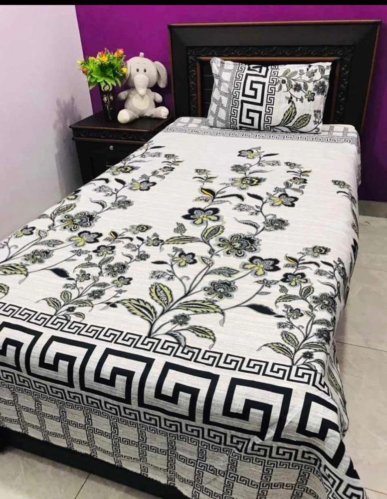 Crystal Cotton Floral Greek Key Bedsheet Set Single Size