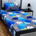 Premium Cotton Sotton Printed Bedsheet Set Single Bed Grey