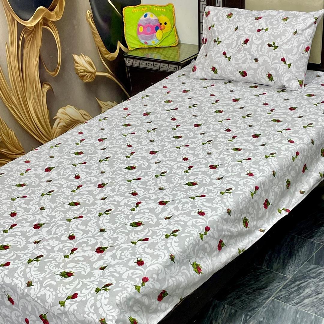 Cotton Printed Single Bedsheet Set with Pillow Cover