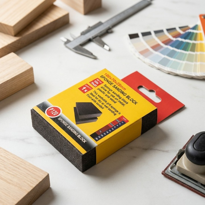 Sponge Sanding Block – Flexible Abrasive Block for Smooth Surface Finishing (Grit no 80)