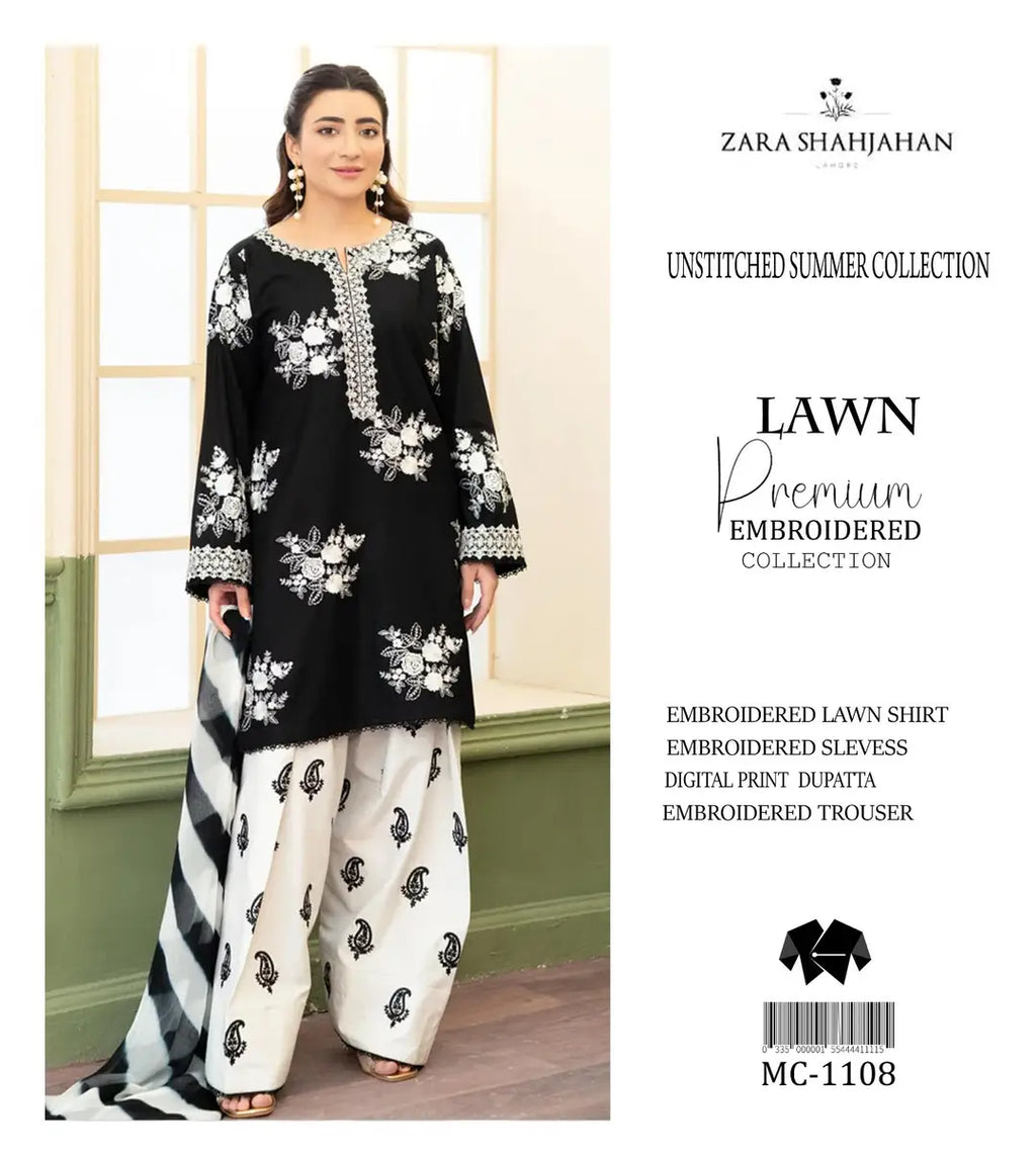 3 Pcs Women's Unstitched Embroidered Suit