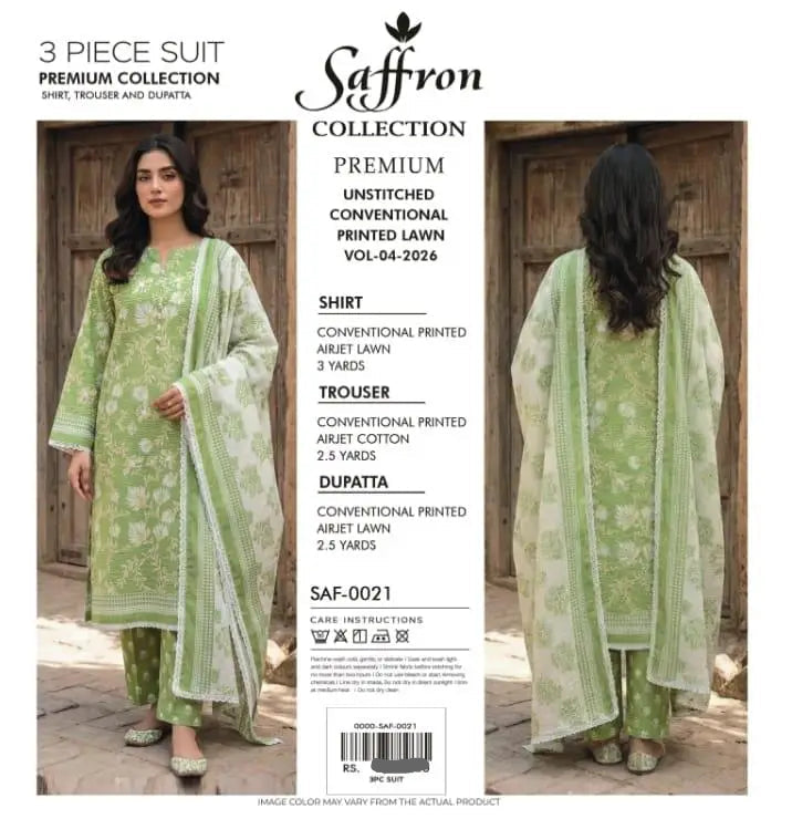 3 Pcs Women's Unstitched Digital Print Suit