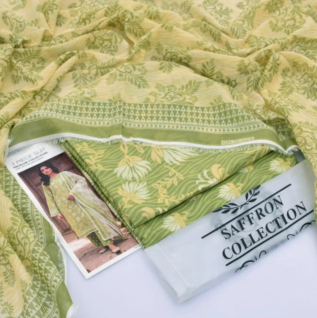 3 Pcs Women's Unstitched Digital Print Suit