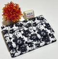 Black Floral Printed Polo Cotton Suit for Women