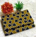 Women's Unstitched Heart Pattern Suit Mustard Black Polo Cotton