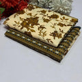 Women Printed Floral Suit Golden Polo Cotton 2M