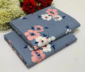 Blue Floral Polo Cotton Shirt & Trouser Set 2 Pcs