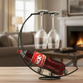 Golden Metal Glass & Bottle Holder for Home