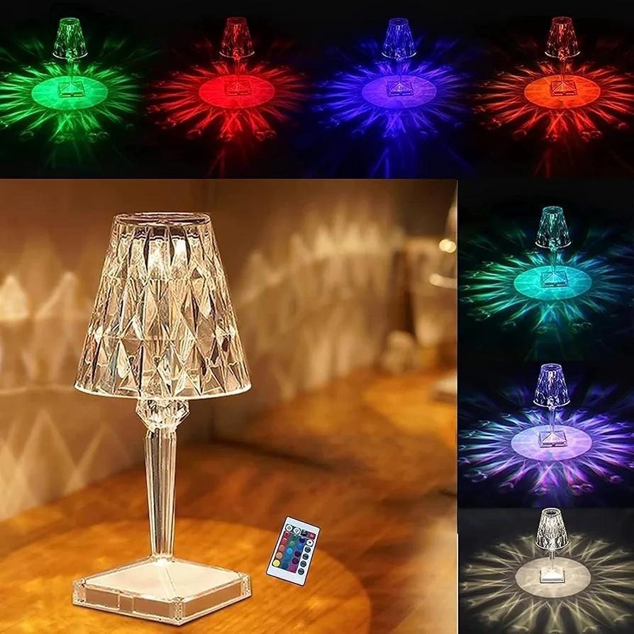 Rechargeable Multicolor LED Table Lamp with Remote Control
