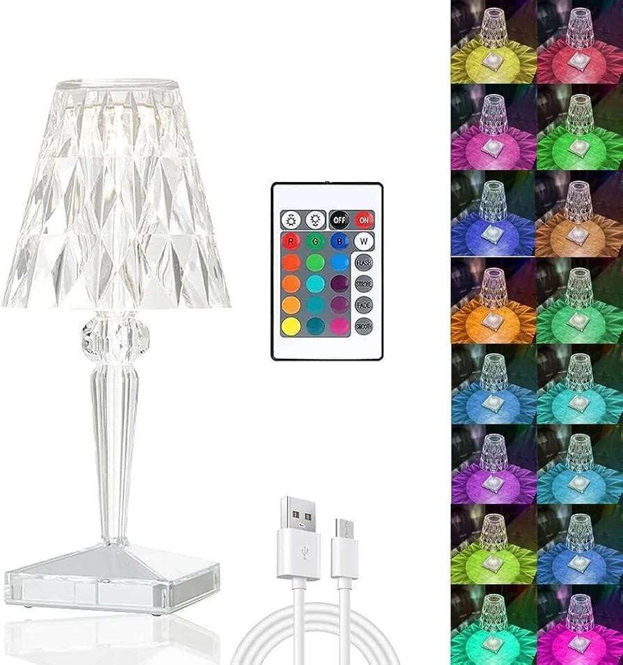 Rechargeable Multicolor LED Table Lamp with Remote Control