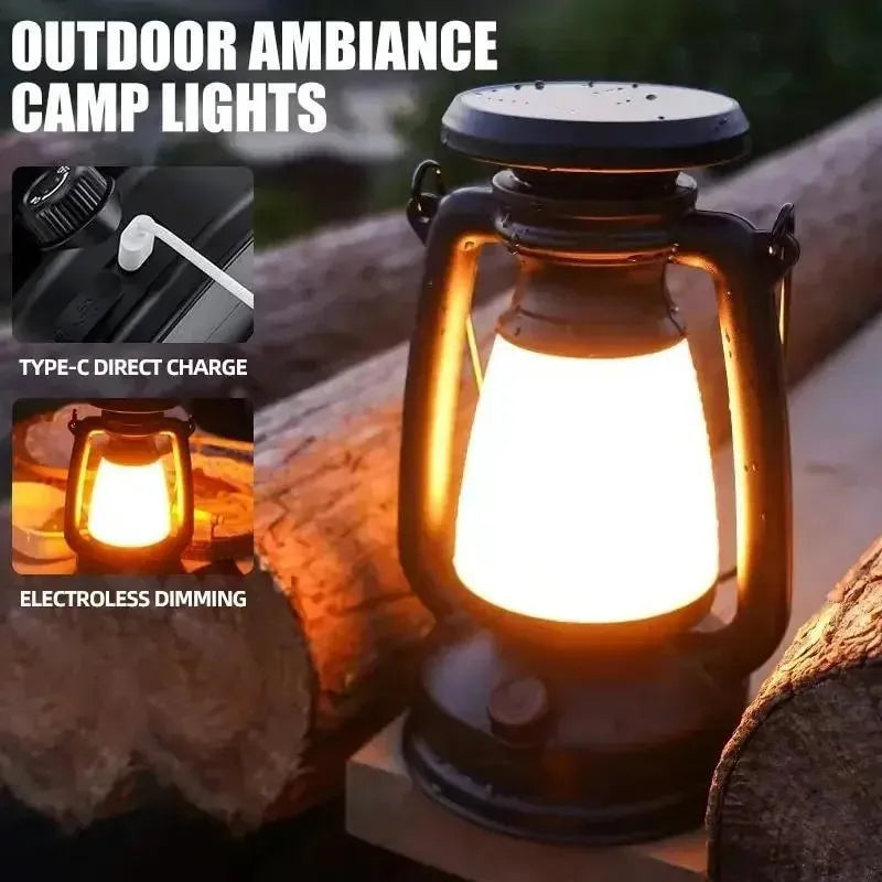Rechargeable Camping Lantern Black ABS