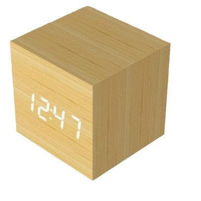 Wooden Digital Alarm Clock with LED Display