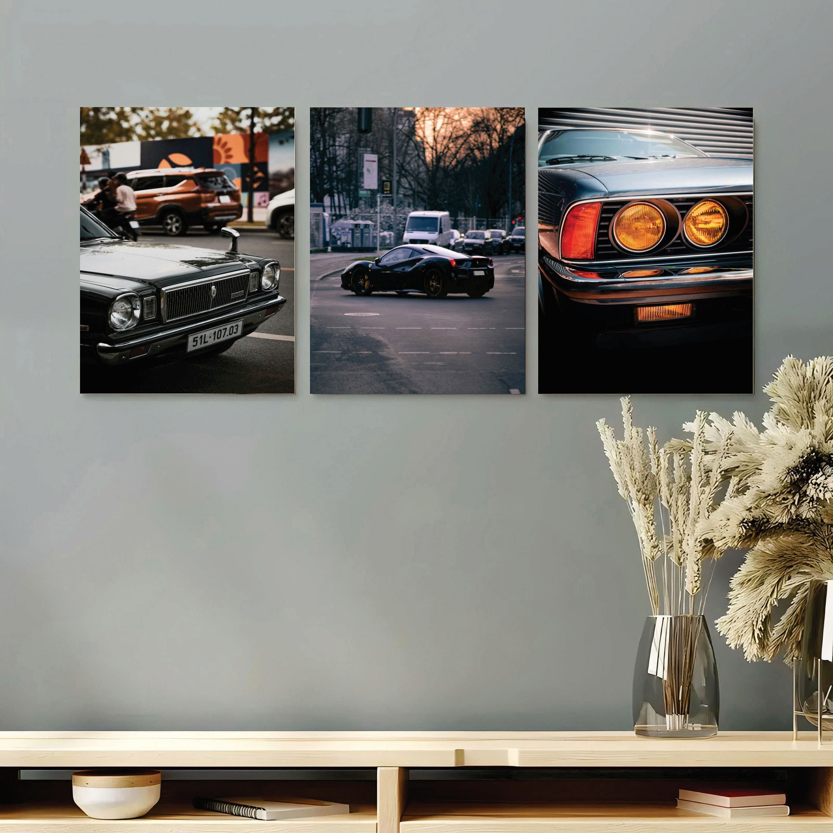 Set of 3 Premium Wall Art Photo Tiles – Modern Home Decor Sets 8x11