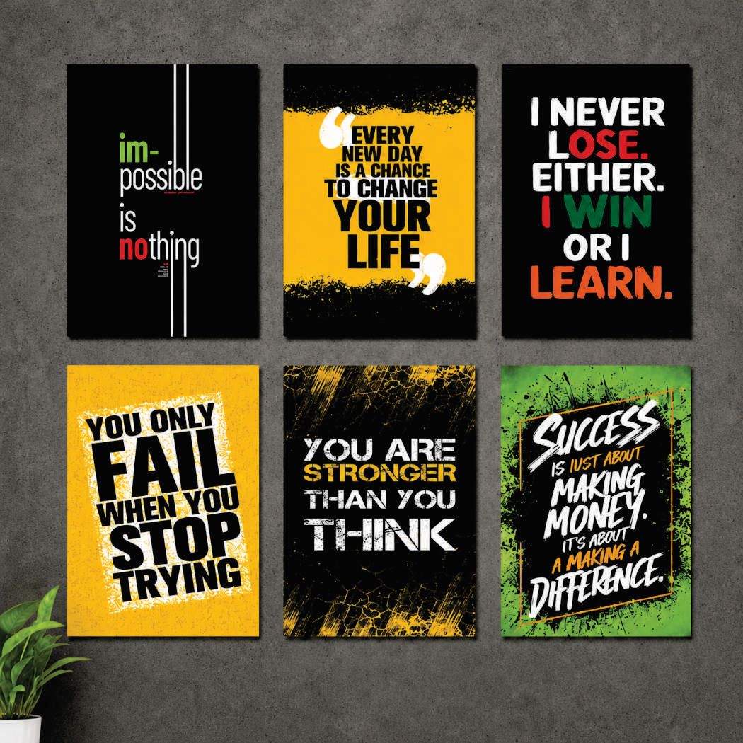 Set of 6 Premium Wall Art Photo Tiles – Modern Home Decor Sets 8x11