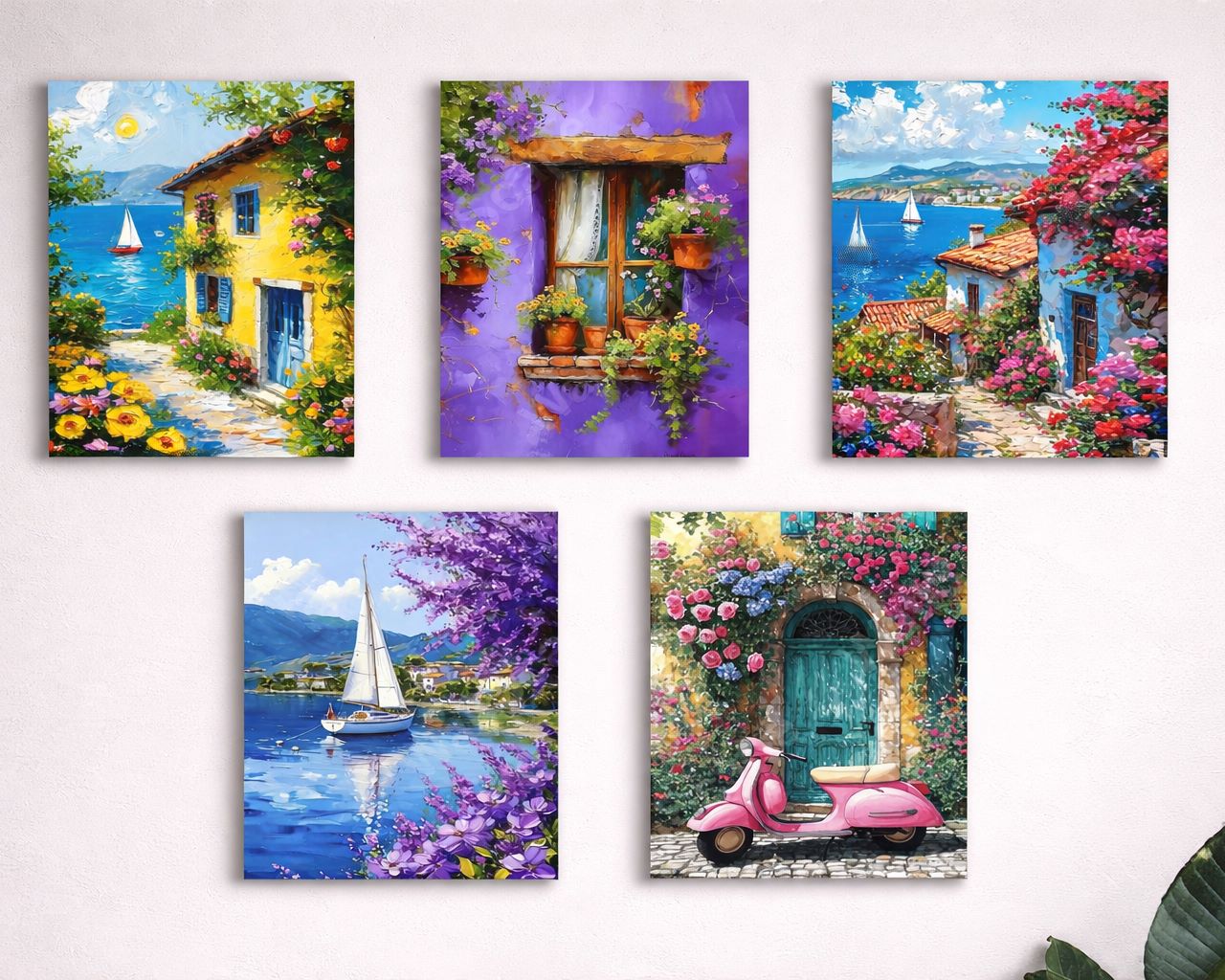 Set of 5 Premium Wall Art Photo Tiles – Modern Home Decor Sets 8x11