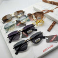 A8512 LAS - Ladies Fancy Rimless Sunglasses Stylish Fashion Eyewear - Gold Frame / Brown Gradient Lens