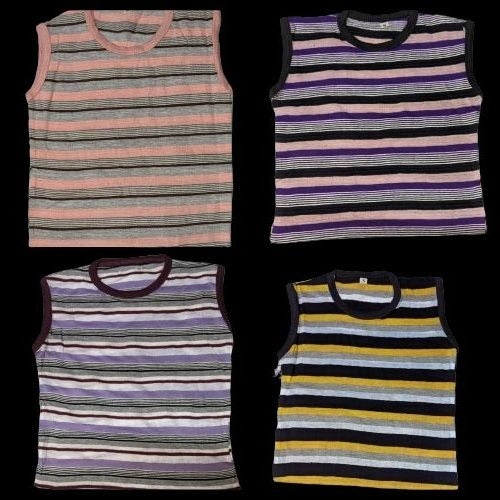 Pack of 4 Kids Multi-Color Code 5 Cotton Sando Set – Super Soft Breathable Summer Sleeveless Vest for Boys & Girls (Random Color Mix Design Size Medium)