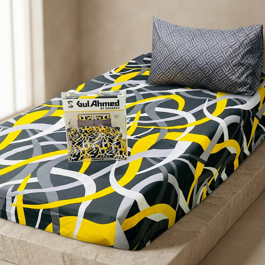 Single Bed Set Multicolor Printed Mix Cotton 4-Piece