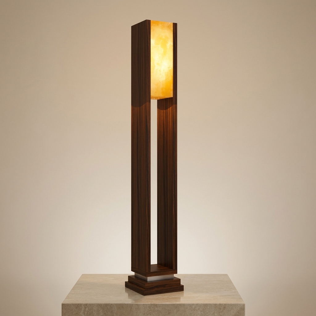 Modern Wooden Floor Lamp Warm Glow 24"