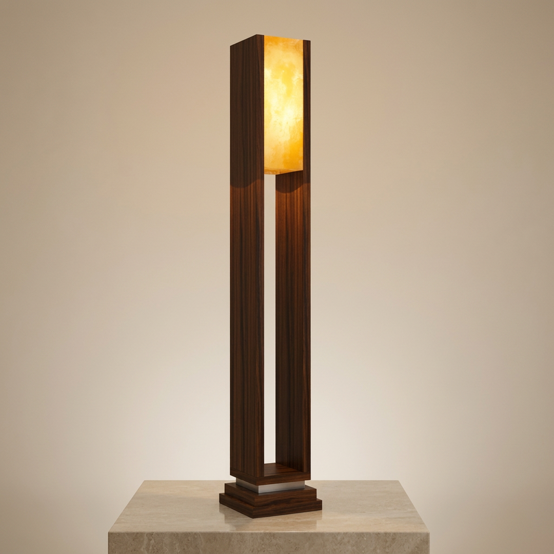 Modern Wooden Floor Lamp Warm Glow 24"