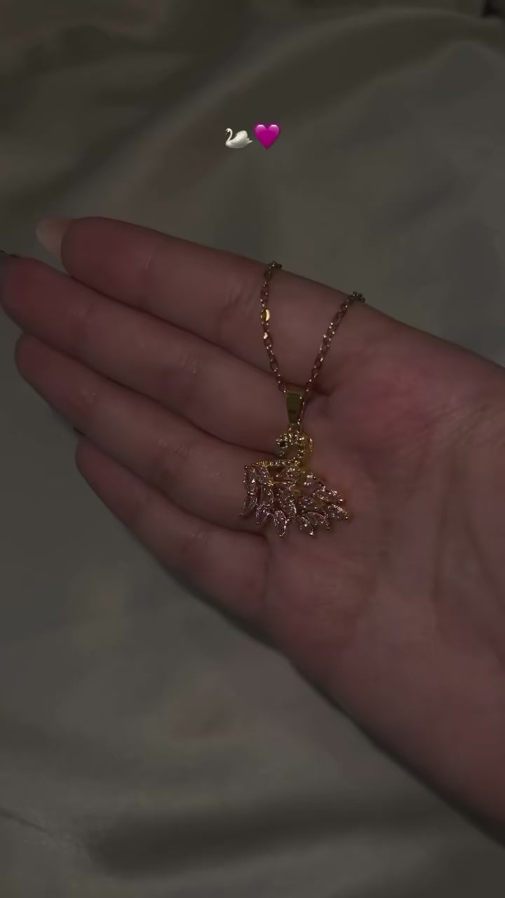 Swan Zircon Necklace - Jewelry Product Designed For Personal Style And Daily Fashion Routine - Silver Pink