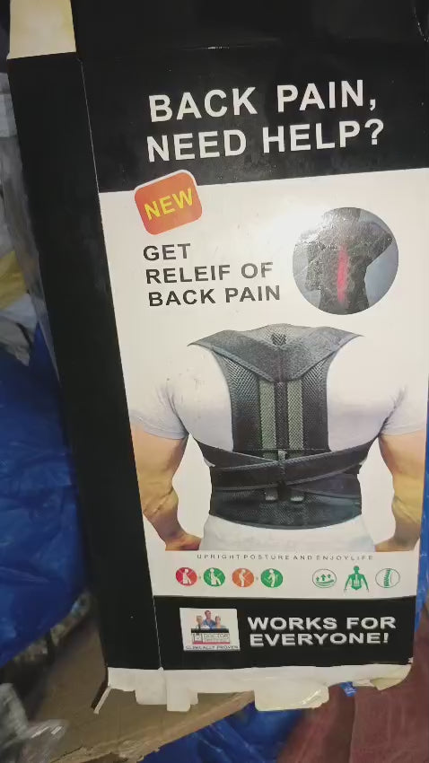 Adjustable Back Support Belt | Posture Corrector | Spine & Shoulder Support Brace | Breathable Upper Back Support for Men & Women - Medium