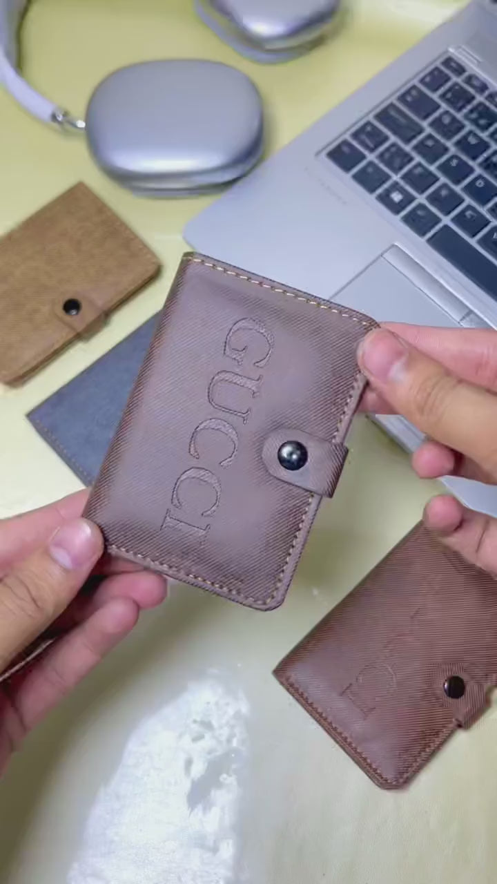 WAGLOK Slim Tuck Lock Wallet with ID Window & Cash Pocket - Brown