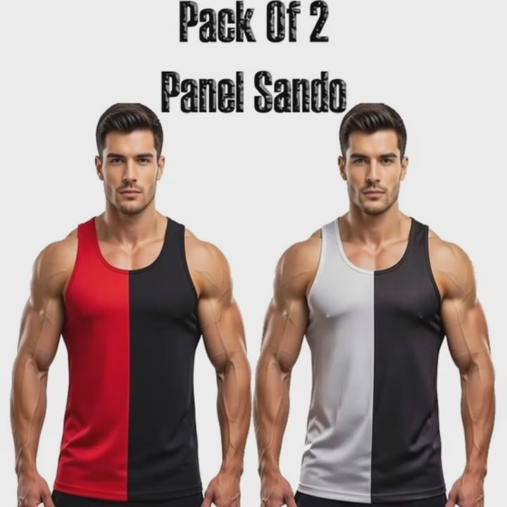 Pack of 2 Men & Boys Summer Gym Tank Top Sando | Dry-Fit Breathable Sleeveless Vest for Gym, Workout, Running & Daily Wear (Medium)
