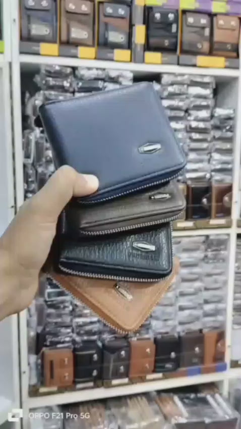 Dunbollu Premium Gold Zip Wallet for Men & Women – Black